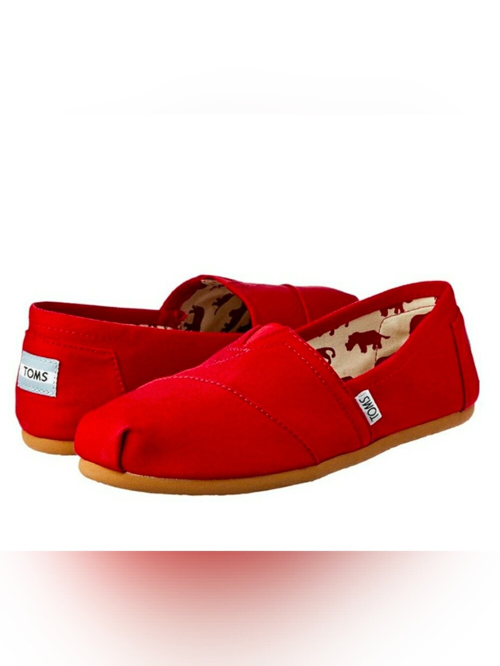 TOMS Alpargata Classic Red Slip-On Shoes Size 8